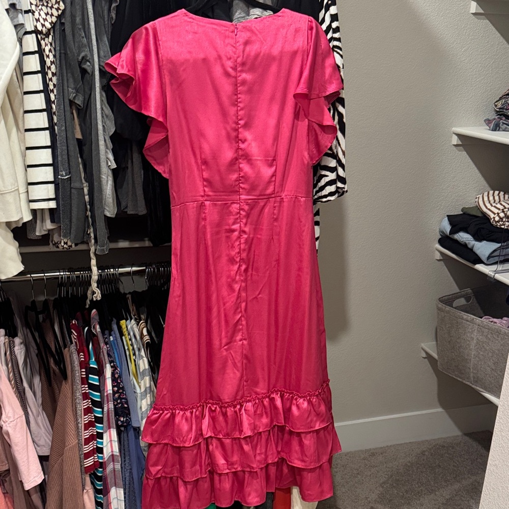 Vibrant Pink Ruffle Dress - Picture 2 of 2